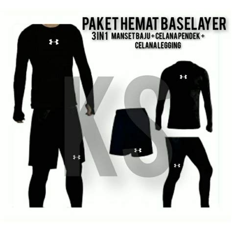 Jual Paket Setelan Baselayer Legging Manset Pria Dan Wanita Futsal