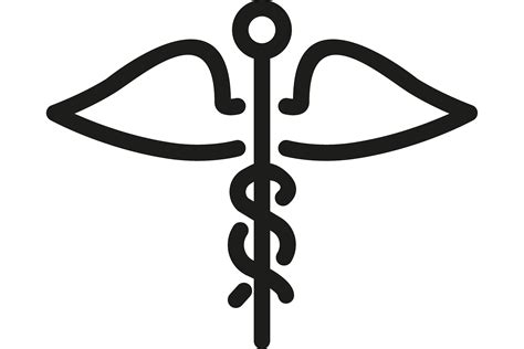 Caduceus Line Icon Symbol Snakes Wing Gr Fico Por Pch Vector