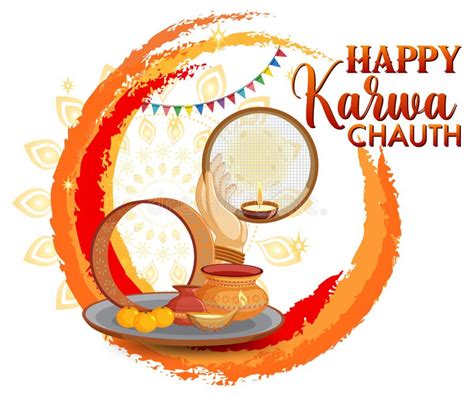 Happy Karva Chauth Banner Design Stock Vector Illustration Of Clipart