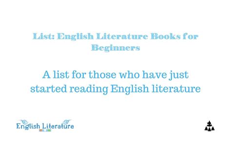 English Literature Books for Beginners – a list - English Literature