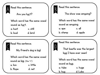 Vowel Patterns Task Cards Va Sol B By Lauren Antozzi Tpt