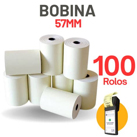 Bobina Maquina De Cartao - Bobina Térmica Para Máquina de Cartão, KIT 100 ROLOS-19 Metros -Caixa ...