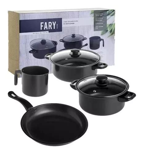 Set Olla Cacerola Sarten Jarro Fary Home Bateria 6 Pzas Bz3 Cuotas Al