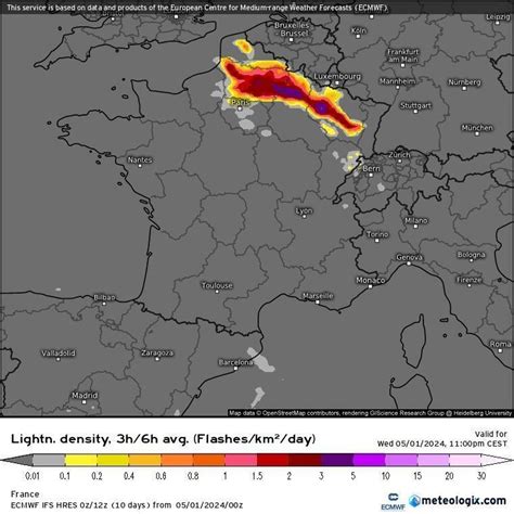 Orages et fortes pluies 19 départements de la moitié nord de la