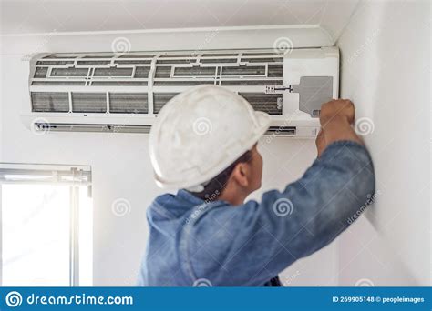 Air Conditioner Ac Repair And Building Hvac Maintenance Of A Handyman