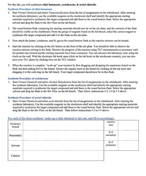 Solved For This Lab You Will Synthesize Ethyl Butanoate Chegg