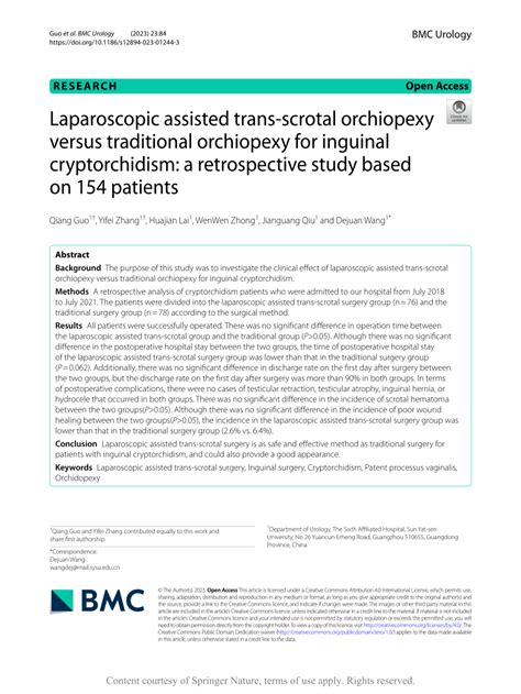 Pdf Laparoscopic Assisted Trans Scrotal Orchiopexy Versus Traditional