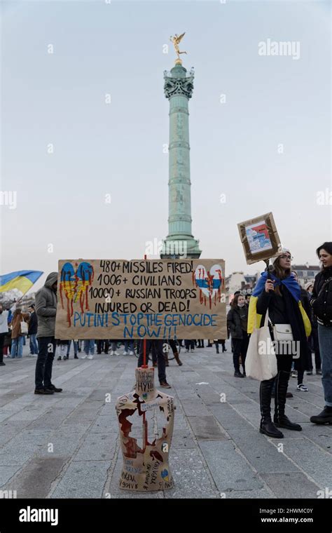 Paris Frankreich M Rz Demonstration Zur Verurteilung Der