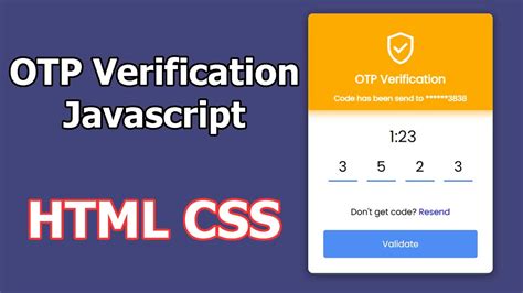 Otp Verification Form Validating Design Javascript Html Css No Talking Youtube