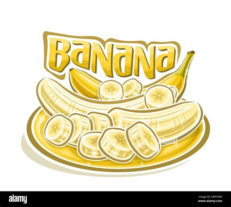 Vector Logo Para Pl Tano Cartel Horizontal Decorativo Con Ilustraci N