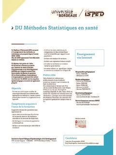 DU Méthodes Statistiques en santé du m 233 thodes statistiques en