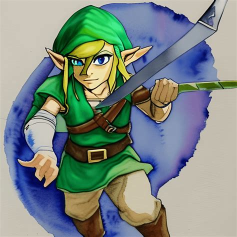 Watercolor Zelda Link Graphic · Creative Fabrica