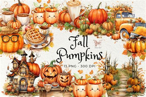 Fall Pumpkins Collection Cliparts Graphic by BLOSSOM.clipart · Creative ...