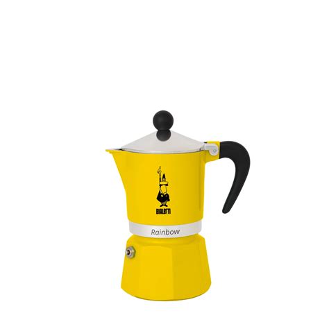 Cafetera Moka Rainbow Amarilla Tazas Bialetti