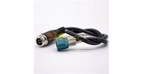 Fakra Cable Assembly 4 Pin Male Straight Z Type HSD To GX12 4 Pin Male