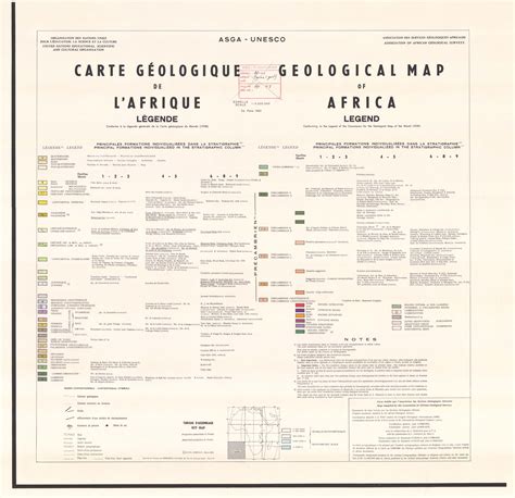 Geological Map of Africa Legend Carte Géologique de l Afrique