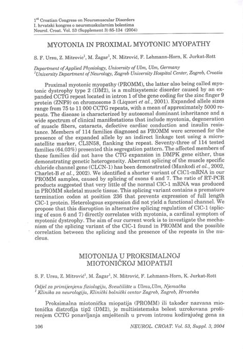 (PDF) MYOTONIA IN PROXIMAL MYOTONIC MYOPATHY