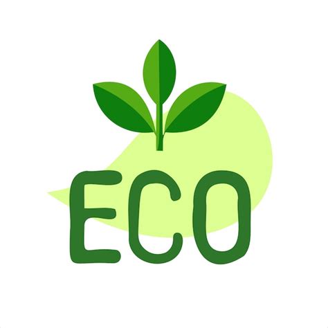 Logotipo Eco Con Hoja Verde Y La Palabra Eco Vector Premium