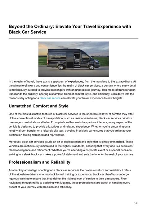 PPT Beyond The Ordinary Elevate Your Travel Experience With Black Car