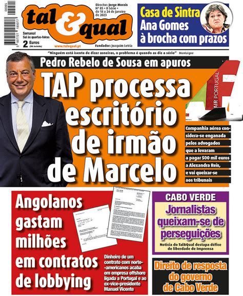 Capa Jornal Tal Qual Janeiro Capasjornais Pt