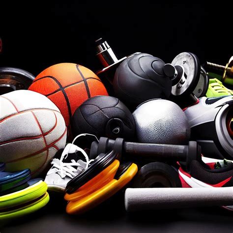 Premium AI Image | Assorted Sports Equipment on Black