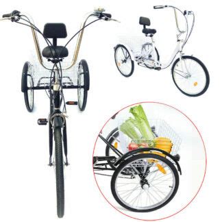 24″ Adult Tricycle Trike w/ Cargo Baskets Cruiser Bike 3 Wheel Bicycle 6-Speed - Folding Bikes ...