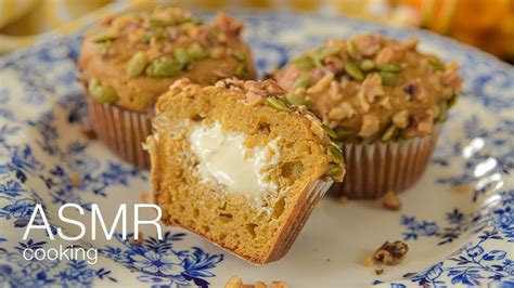 Perfect PUMPKIN MUFFINS With Cream Cheese Filling ASMR Cooking