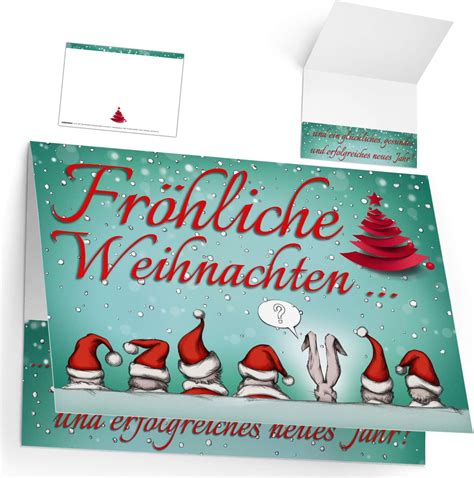 Weihnachtskarten Set St Ck Weihnachtsm Tzen Lustige Klappkarten