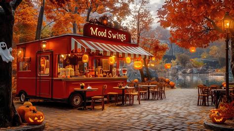 Cozy Autumn Cafe Porch Ambience Chill Vibes Smooth Piano Jazz Music