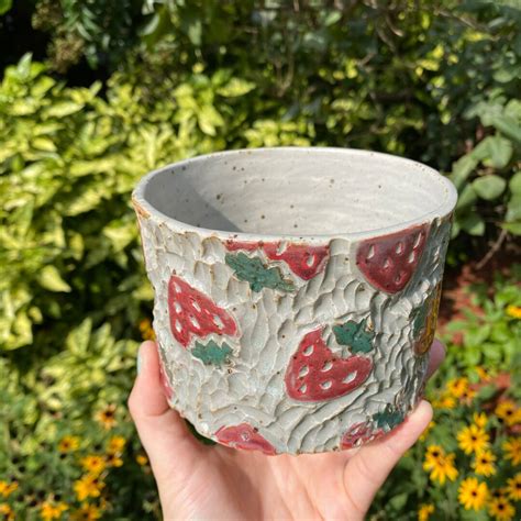 Large Strawberry Planter Strawberry Pots Ceramic Pottery - Etsy