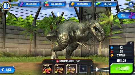 Jurassic World The Game Giganotosaurus Level 40 Youtube