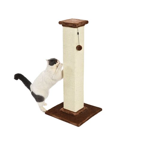 Amazon Basics Large Premium Tall Cat Scratching Post Brown Carpet