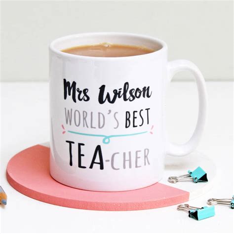 Personalised Worlds Best Teacher Tea Mug By Martha Brook