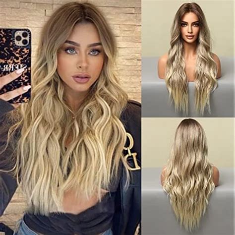 Amazon Haircube Long Mixed Blonde Lace Front Wigs For Women