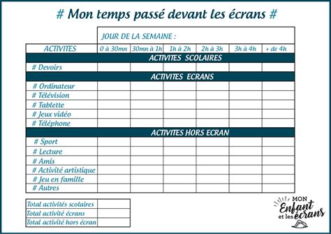 « Mon Temps Passé Devant Les écrans Mon Enfant Et Les Ecrans Fr