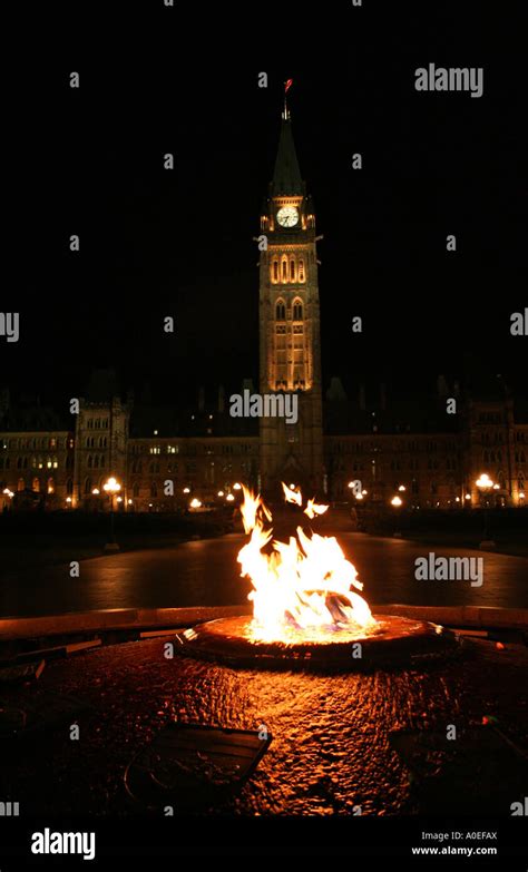 Canadian Parliament building Ottawa at night November 2006 Stock Photo ...