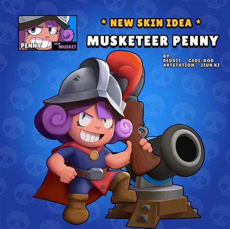 [SKIN IDEA] Musketeer Penny : r/Brawlstars