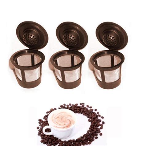 3x Reusable Single K Cups Keurig Coffee Machine Refillable Stainless Filter Pods Pod Coffee