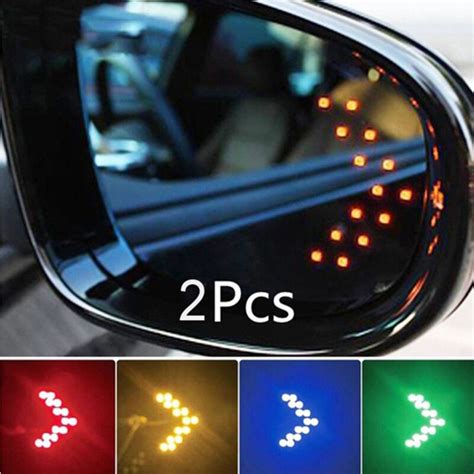 2x Arrowhead Direction Led Dynamic Side Wing Rearview Mirror Marker