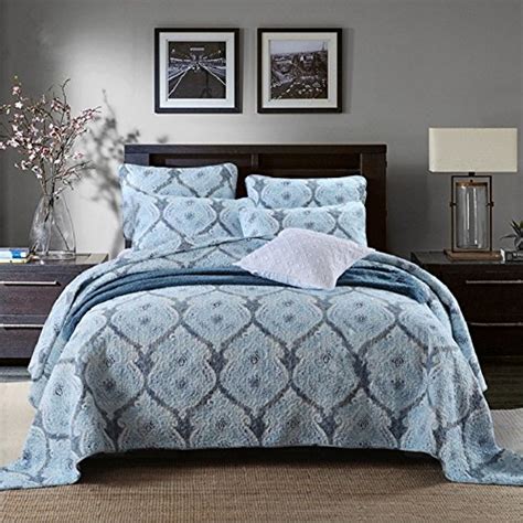 Unimall Super King Quilted Bedspread Throw Cotton Patchwork Quilt