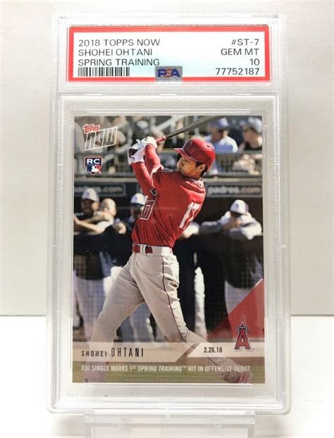 目立った傷や汚れなし美品PSA10 鑑定済大谷翔平 2018 Topps Now ST 7 オープン戦 初ヒット ルーキー メジャー