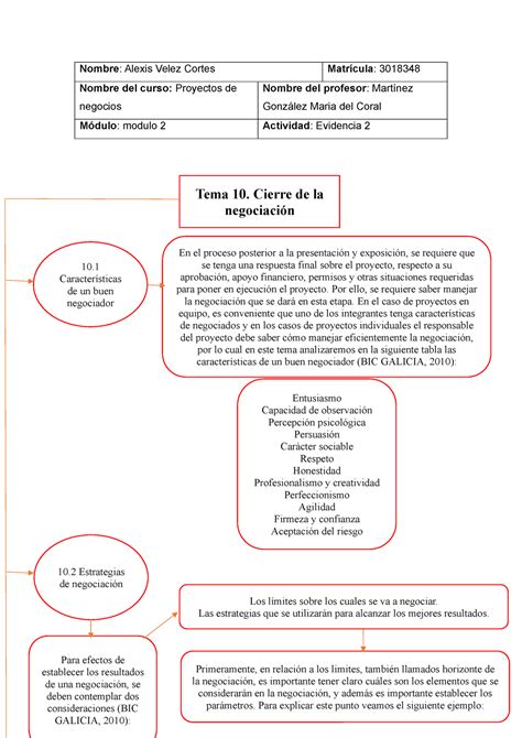 Mapa proyectos de negocios - Nombre : Alexis Velez Cortes Matrícula