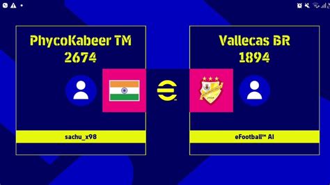 Efootball Tour Event Spanish League India VS Vallecas 5 0 YouTube