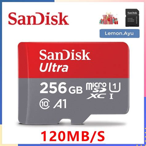 การ์ดหน่วยความจํา Micro Sd A1 Class 10 120mbps ความเร็วสูง 32gb 64gb 128gb 256gb Sd พร้อมอะแดปเต