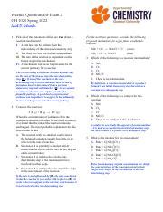 Sp Ch Exam Practice Questions Key Pdf Practice Questions For