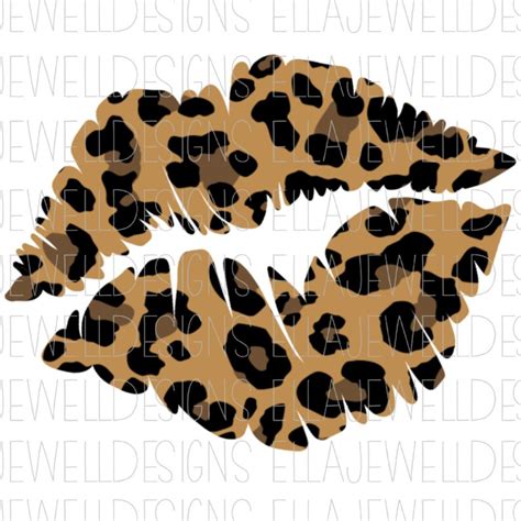 Leopard Lips Clip Art Sublimation Transfer PNG File Instant Etsy