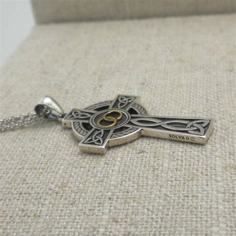 Sterling Silver Celtic Cross With Wedding Rings Basil Ltd Irish Celtic