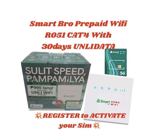 SMART Bro Prepaid Wifi CAT 4 R051 White With 30days UNLIDATA And CAT 4