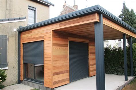 Extension Garage Bois Toit Plat En Ossature Olivet Davidreed Co