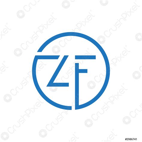 Zf Logotipo Diseño Vector Plantilla Inicial Círculo Letra Vector De